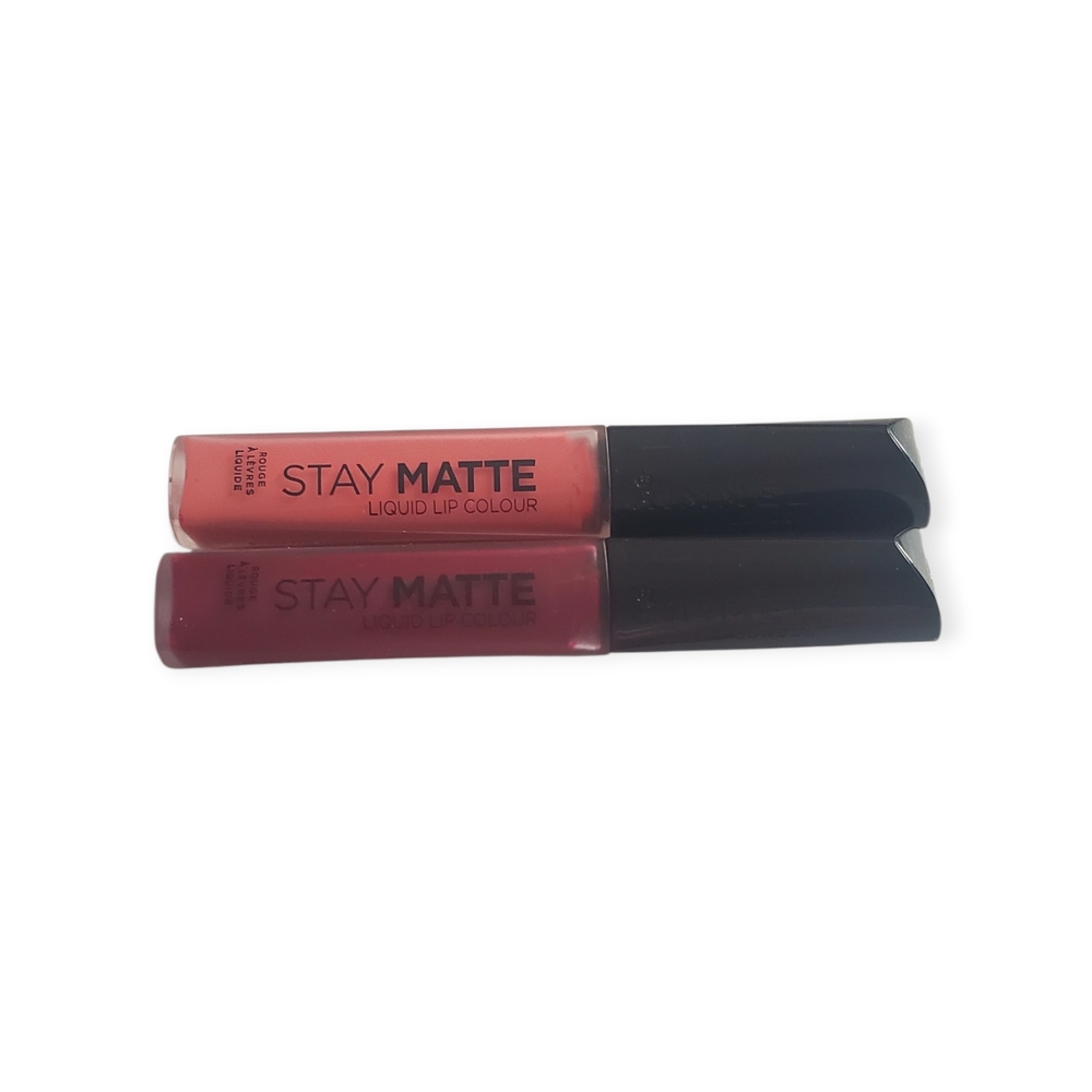 Rimmel London Stay Matte Liquid Lip Colour Set - Pink Bliss and Plum This Show
